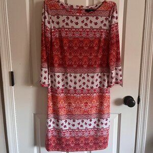 Chaps 3/4 length sleeve midi dress